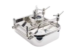 Sanitary Stainless Steel SS304 SS316L Food Grade Pressure Square Hatch Manhole Cover Manhole Covers With Sight Glass