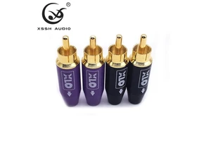 YIVO XSSH HI-end HIFI Audio Brass Gold Plated Male RCA Plug Connectors DIY OEM ODM RCA Jack Plug for Signal Cable Wire