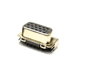 ARIBA DSH4-F15XXXC-59 Hi D-Sub 15 Pin Female DIP Right Angle Connectors Black Housing Brass Gold Contact Ni Shell TRAY Packaging