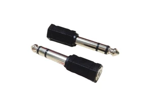 Alloy Audio & Video Adapter with Stereo Plug Connector 6.35mm Male 3.5mm Female 10A Headphone Jack Rated Current
