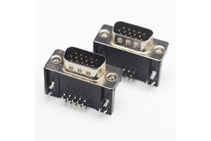 Db9 Cable Db37 Male Solder Dsub Crimp Type Die Cast Backshells D-sub Hood Metal Three Platoon Right Angle Db 90 Degree Connector
