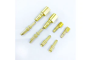 High Current Crown Spring Male Female Pin Energy Gold-Plated Brass Connector CNC Mechanical Customization Connector Accessories