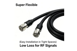 50Ohm Low Loss 4.3-10 Male-Male 1/2 Superflex Coaxial Feeder Jumper Cable 1M RRU Connection Line for 4G Cell Base Station