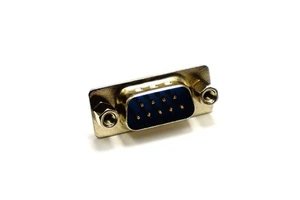 ARIBA DSS2-M09BXXB-59 D-Sub 9 Pin Male Connector Wire End Rivet Solder Type Blue Housing Gold Contact Finish Ni Shell Brass