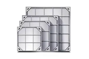 Premium Square Design Concealed Manhole Cover Stainless Steel Flush-Mount Outdoor Modern Durable Anti-Corrosion Silver Water