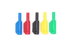 JIALUN 3mm Shrouded Male Snap Banana Plug Safety Stackable Connector with Snap Lock Banana and Tip Connectors