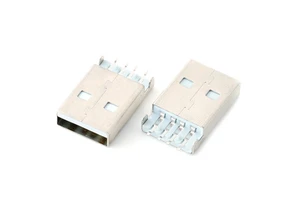 SMT Type 4Pin Male USB Connector with Brass Shell Selective Gold Plating 2AMP Current Rating