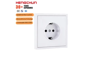 EU Standard Double Socket 16A 250V Plastic Panel Electrical Outlet Home 2A Usb Power Port, 18W Type C Fast Charging USB Socket