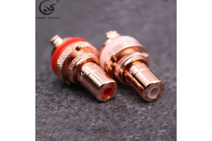 RCA Adapter Binding Post YIYO XSSH HIFI Audio & Video Red Brass Plated Red Copper Color 8mm Female Chassis Socket Connectors