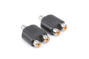 RCA Y Splitter Adapter 1RCA Female to 2 RCA Female Jack Audio Video Y Splitter Adapters Connector for Audio Video AV TV Cable
