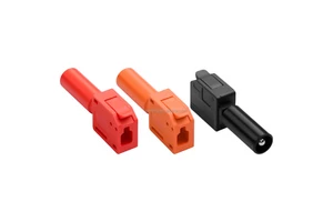 32A 4mm Banana Plug Solderless Connector Quick Connect Terminal Adapter Gun Type Crimp M4 Shrouded Plug Connector
