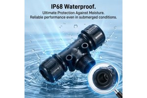 IP68 Waterproof 3-Way Corrugated Pipe Connector T/Y Type Cable Junction