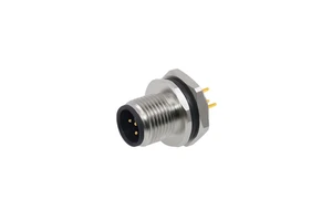 M12 5pin Back Mount Metal Connector Solder Type Socket Receptacle USB Din Cable 4P Copper Contacts