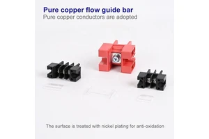 Through Wall Battery Terminal 2 Pole High Current 50A 100A 180A 200A with Both Side Screw Copper Connector Busbar Terminal Block