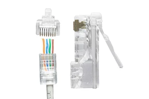 Ethernet Module Rj 45 Socket 8P8C Cat 6 Amp 23AWG Pass Through UTP RJ45 Connector with PC Housing for Power Applications