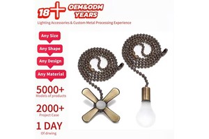 Custom Modern Indoor/Outdoor Ceiling Fan Pull Chain Extender 12 Inch Metal Glass Lighting Accessories Easy Installation