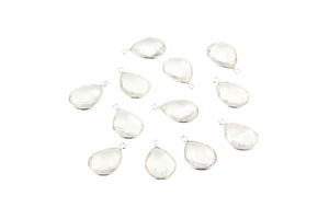 Natural Clear Amethyst Pear Gemstone 12x16mm 92.5 Sterling Silver Bezel Setting Trendy Third Party Certified Pendant Charms