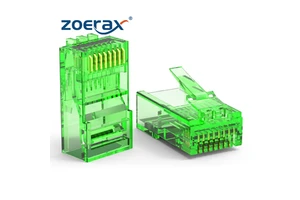 ZoeRax Easy Crimp Non-Pass Through RJ45 Plug 8P8C Ethernet Modular Connector, ABS Shell with Gold Plated Contacts