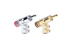 Audiophile High-Precision Connectors Pure Copper Gold-Plated Self-Locking Gun-Type Banana Plug Speaker Cable Terminal