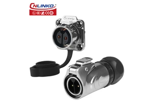 Cnlinko IP68 M20 Connector Manufacturer LP20 2 Pin Screw Type Female Male Socket Plug Waterproof Wire Aviation Connectors