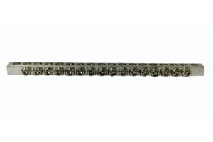 18 Way Brass Neutral Link Terminal 20 Inch Polished Electrical Panel Board High Conductivity Durable Distribution Block Use