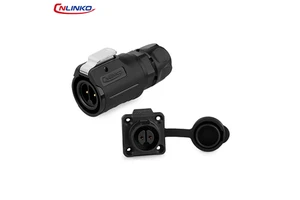 CNLINKO LP16 All-Plastic Mount Circular Connector IP68 Waterproof Push-Pull Plug Socket 1/4 Hole Installation Set Connectors
