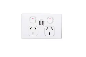 Australian Standard SAA Outlet Switch Power Points Electrical Wall Switch Socket GPO Single Double Wall Outlet Switch Socket