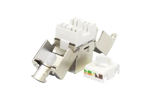 Shielded RJ45 Cat6 Cat6A Connectors Pass Through Connector Zinc Alloy Modular Plugs for Stranded Ethernet Cable & Solid Wire