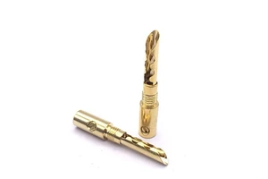 Sawtooth Shaped Brass Gold-plated 4mm Banana Head Shell Less Speaker Cable Amplifier Connector