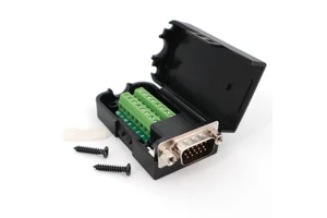 D-SUB DB15 VGA Male / Female 3 Row 15 Pin Plug Breakout Terminals Board Nut Type DIY Connector
