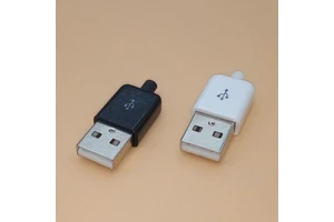 Diy USB Male Connector 2.0 Plug 4 Pin Type a Components White Black Plastic Cover
