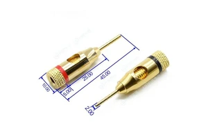 QIAO QA-XJC6041 2mm Brass Gold Plated Banana Plug Red and Black Speaker Wiring Connector with Tip for High Quality Audio Systems