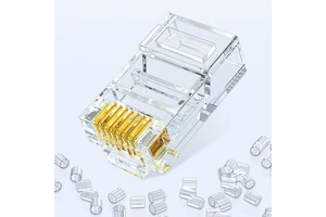 Mindpure Crystal Head RJ45/RJ11 Modular Plug Shielded CAT5e/CAT6/CAT7 Gold Plated Male Network 100/1000 Base-T 1U3U6U Ethernet