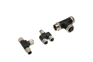 Wholesale M12 Connector 3 4 5 8-Pin Male to Female Y T-Shaped Sensor IP67 Waterproof 60V Shielded 4-Pin Conversion Plug