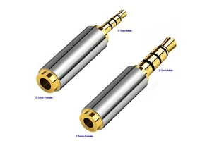 2.5mm Male to 3.5mm Female / 3.5mm Male to 2.5mm Female Audio Jack Adapter Headset Converter for Smartphones Headphone Tablets