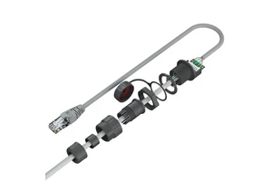 AOHUA IP68 Waterproof Panel Type Ethernet Rj45 Connector with Cable