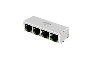 RJ45 Connector 1*4 Port Unshielded With Integrated Magnetics LED Ethernet Socket for Industrial Motherboards Network