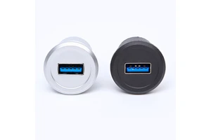 Circular Waterproof Panel Mount USB Connector Adapters USB3.0 Female Type a with Rubber Cover
