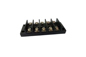 Premium 5 Way Terminal Block PCB Mount Clamp Connector 20A 110V Nylon Housing Electrical Wiring Component Black