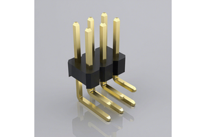 2.54mm Pin Header Double Row PZ254-2-06-W-2.5 2.54mm Pitch Pin Header Male 90 Degree Right Angle Pin Header Connector