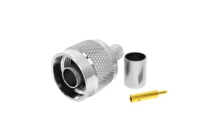 Factory 50 Ohm 50Ω N-Type Male Plug Crimp Coaxial Connector Low Insertion Loss RF Antenna Connectors in Stock