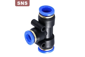 For SNS SPE Series Quick Fitting 3-Way Equal Union Tee Type T Plastic Pneumatic Connector Push To Connect Air Tube Pneumatic