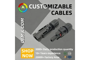 PV-M3 Copper Solar Power Cable Connector IP67 Rated 1000V DC 17A-40A Male/Female Adaptor