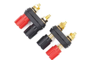 Brass Dual Binding Post High Pressure M4 Gold Plated Banana Socket and Tip Connectors Double Joint Terminal Block