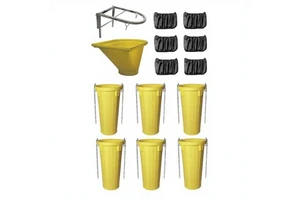 TEKCNOPLAST SRL HDPE Rubbish Chute Kit Model Kit 2 For Recycling 1 Hopper 1 Support Frame 6 Dust Sleeves With 6 Chutes