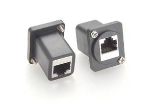 2pcs Cat6a RJ45 8P8C Female to Jack Socket Coupler Panel Mount Connector with Screw 10Gbps 500 MHz Cat6 Cat5e for POE Camera