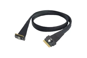 PCI-E Ultraport Slimline SAS SFF-8654 8i 74pin straight to 8654 8I 90 degree ABS Shell for SSD High-speed Server Cable