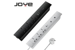 JOYE Recessed Flush Mount Desk Socket Plug 3 Outlets 2 USB Ports (USB-A USB-C) 15A 110-125V US Flame Retardant PC 1.8m Cable