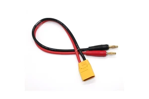 Amass XT90H Male Connector With Sheath to 4mm Banana Plug Charger Cable 12AWG 300MM for RC Lipo Battery