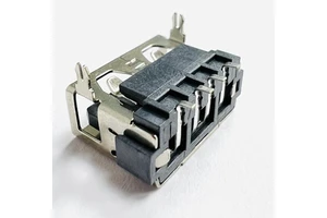 Front Insert Straight Edge 6.3 USB 2.0 Type a Female Copper Stainless Steel Housing 2A Connector for PCB Board Wire Connections